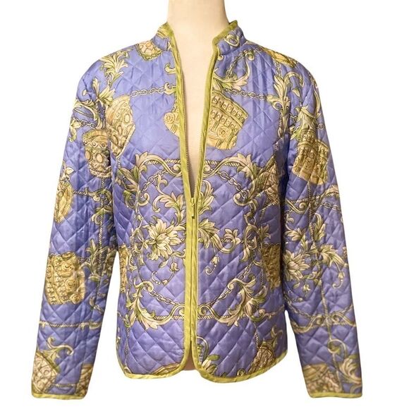 Silkland 100% Silk Quilted Puffer  Zip Up Jacket Size Medium - Picture 1 of 9